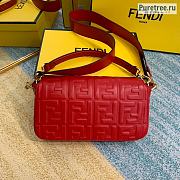 FENDI | Baguette Red Leather Bag - 27 x 15 x 6 cm - 2