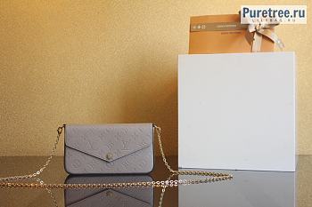 Louis Vuitton | Félicie Pochette Taupe Leather M68697 - 21 x 12 x 3cm