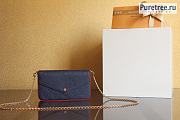 Louis Vuitton | Félicie Pochette Navy Blue Leather M64099 - 21 x 12 x 3cm - 1