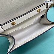 GUCCI | Small Top Handle White Leather Bag With Bamboo - 18.5cm - 5