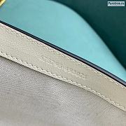 GUCCI | Small Top Handle White Leather Bag With Bamboo - 18.5cm - 6