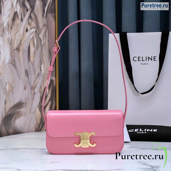 CELINE | Triomphe Shoulder Bag In Pink Calfskin - 20 x 10 x 4cm - 1