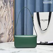 CELINE | Triomphe Shoulder Bag In Green Calfskin - 20 x 10 x 4cm - 6