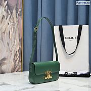 CELINE | Triomphe Shoulder Bag In Green Calfskin - 20 x 10 x 4cm - 4