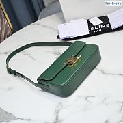CELINE | Triomphe Shoulder Bag In Green Calfskin - 20 x 10 x 4cm - 3
