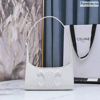 CELINE | Shoulder Bag Cuir Triomphe White Calfskin - 24 x 5 x 13cm