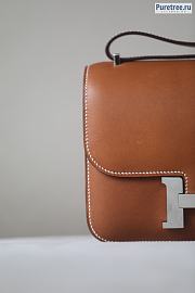 HERMÈS | Constance 18 Brown Tadelakt Leather With Silver Hardware - 4