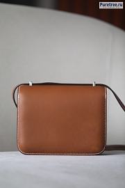HERMÈS | Constance 18 Brown Tadelakt Leather With Silver Hardware - 6