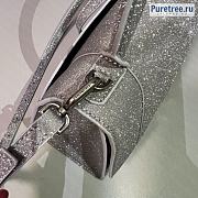 BALENCIAGA | Hourglass Handbag Glitter Material In White - 23 x 10 x 24cm - 2