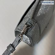BALENCIAGA | Hourglass XS Handbag Glitter Material In Grey - 19 x 8 x 21cm - 4