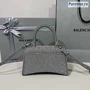 BALENCIAGA | Hourglass XS Handbag Glitter Material In Grey - 19 x 8 x 21cm - 3