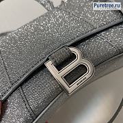 BALENCIAGA | Hourglass XS Handbag Glitter Material In Grey - 19 x 8 x 21cm - 2