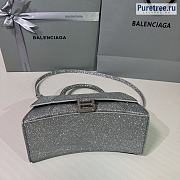 BALENCIAGA | Hourglass Handbag Glitter Material In Grey - 23 x 10 x 24cm - 5