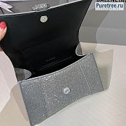 BALENCIAGA | Hourglass Handbag Glitter Material In Grey - 23 x 10 x 24cm - 4