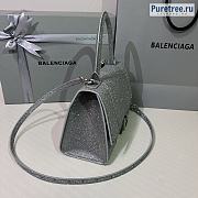 BALENCIAGA | Hourglass Handbag Glitter Material In Grey - 23 x 10 x 24cm - 3