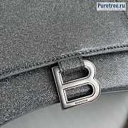 BALENCIAGA | Hourglass Handbag Glitter Material In Grey - 23 x 10 x 24cm - 2