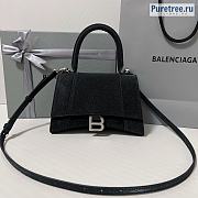 BALENCIAGA | Hourglass Handbag Glitter Material In Black - 23 x 10 x 24cm - 1