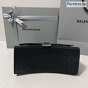 BALENCIAGA | Hourglass Handbag Glitter Material In Black - 23 x 10 x 24cm - 6