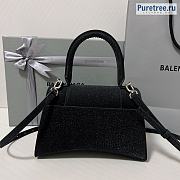 BALENCIAGA | Hourglass Handbag Glitter Material In Black - 23 x 10 x 24cm - 3