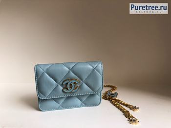 CHANEL | 22P Belt Bag Blue Lambskin 81184 - 12.5cm