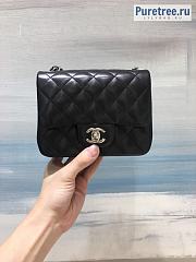 CHANEL | Mini Flap Bag Black Lambskin - 17 x 13.5 x 8cm - 3