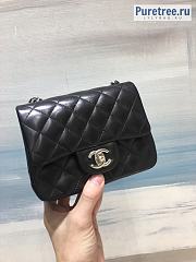CHANEL | Mini Flap Bag Black Lambskin - 17 x 13.5 x 8cm - 2