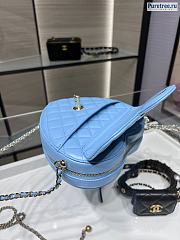 CHANEL | Heart Shape Bag Pre-Spring 2022 Blue - 17 × 15 × 6 cm - 3