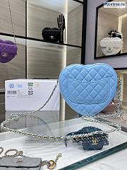 CHANEL | Heart Shape Bag Pre-Spring 2022 Blue - 17 × 15 × 6 cm - 5