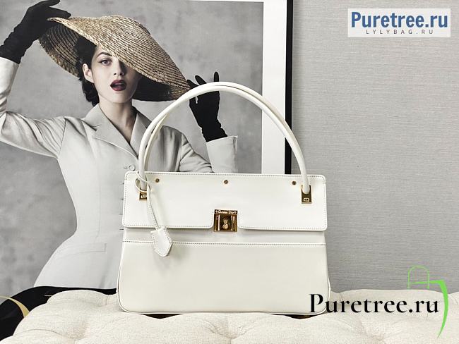 DIOR | Parisienne Bag White Smooth Calfskin M5400 - 30 x 21 x 8.5cm - 1