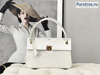 DIOR | Parisienne Bag White Smooth Calfskin M5400 - 30 x 21 x 8.5cm