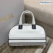DIOR | Medium Dior Vibe Zip Bowling Bag White Smooth Calfskin - 34 x 15 x 19cm - 4