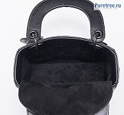 DIOR | Mini Lady Dior Abcdior Bag Black Calfskin Diamond Motif - 17 x 15 x 7cm - 4