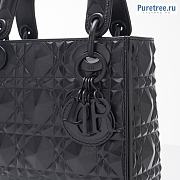 DIOR | Mini Lady Dior Abcdior Bag Black Calfskin Diamond Motif - 17 x 15 x 7cm - 5