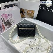 CHANEL | 22P Pearl Wallet On Chain Black Lambskin - 15.5 x 11 x 4cm - 3