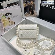 CHANEL | 22P Pearl Wallet On Chain White Lambskin - 15.5 x 11 x 4cm - 4