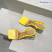 Bottega Veneta | Stretch Yellow Leather Sandals With Chain - 9cm - 5