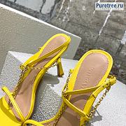 Bottega Veneta | Stretch Yellow Leather Sandals With Chain - 9cm - 4