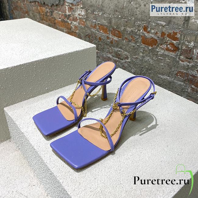 Bottega Veneta | Stretch Purple Leather Sandals With Chain - 9cm - 1