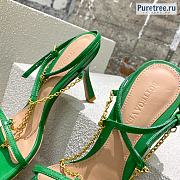 Bottega Veneta | Stretch Green Leather Sandals With Chain - 9cm - 4