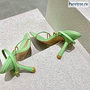 Bottega Veneta | Stretch Light Green Leather Sandals With Chain - 9cm - 2