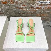Bottega Veneta | Stretch Light Green Leather Sandals With Chain - 9cm - 4