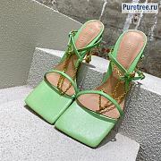 Bottega Veneta | Stretch Light Green Leather Sandals With Chain - 9cm - 5