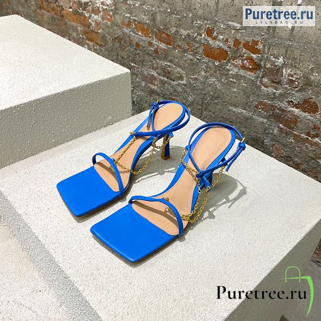 Bottega Veneta | Stretch Blue Leather Sandals With Chain - 9cm - 1