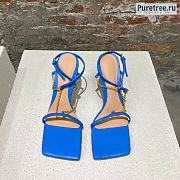 Bottega Veneta | Stretch Blue Leather Sandals With Chain - 9cm - 5