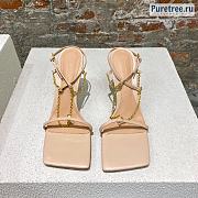 Bottega Veneta | Stretch Beige Leather Sandals With Chain - 9cm - 3