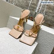 Bottega Veneta | Stretch Beige Leather Sandals With Chain - 9cm - 4