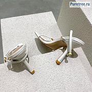 Bottega Veneta | Stretch White Leather Sandals With Chain - 9cm - 6
