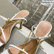 Bottega Veneta | Stretch White Leather Sandals With Chain - 9cm - 5