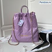 CHANEL | 22 Backpack Purple Shiny Calfskin AS3313 - 51 x 40 x 9cm - 1