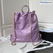 CHANEL | 22 Backpack Purple Shiny Calfskin AS3313 - 51 x 40 x 9cm - 6